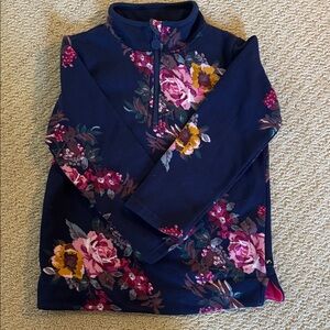 Joules Navy and Pink Floral 1/4 Zip